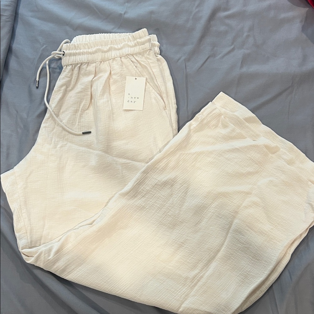 A New Day Off-White Drawstring Pants